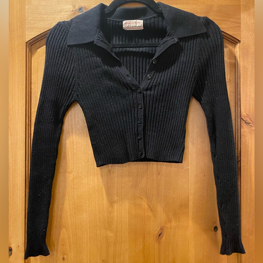 Cropped collared sweater